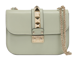 Small Glam Lock, Leather, Green, MII, 3*